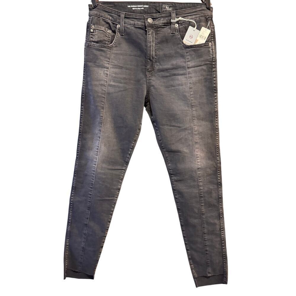 AG Adriano Goldschmied  Black High Rise Farrah Skinny Ankle Jeans Size 32 - NWT